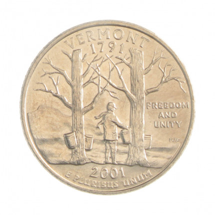 Quarter Dollar 2001 P FC Vermont