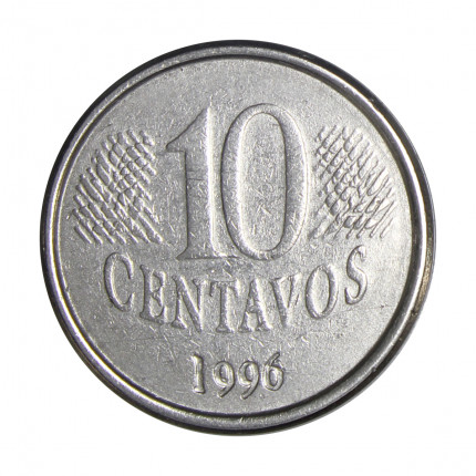 Moeda V-448 10 Centavos 1996 MBC+  Aço Inoxidável Ø22mm 3,6gr.