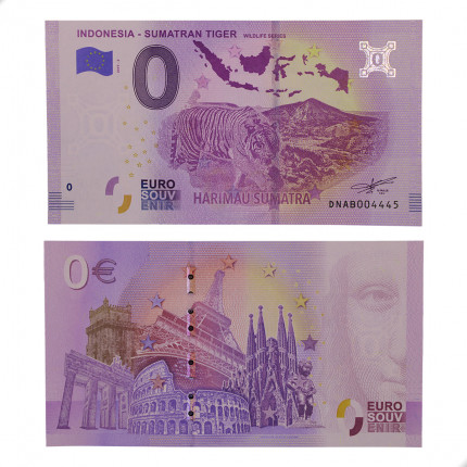 Zero Euro 2019 Sumatran Tiger Indonésia Ásia