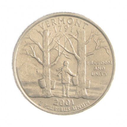 Quarter Dollar 2001 P SOB Vermont
