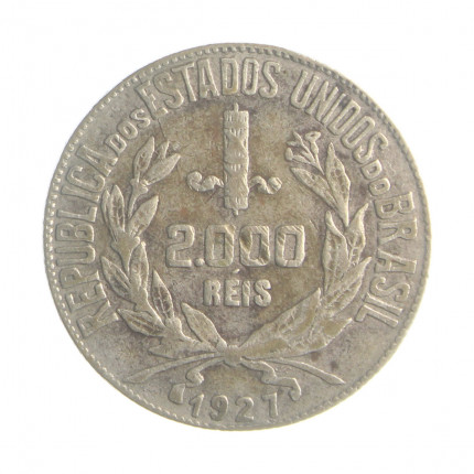 Moeda P-713 2000 Réis 1927 MBC Prata 500 Ø26mm 8gr.*