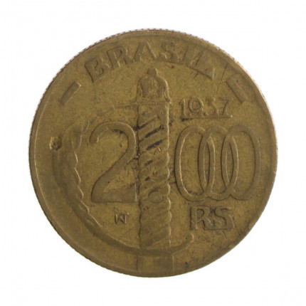 Moeda V-161 2000 Réis 1937 MBC Duque de Caxias Bronze Alumínio Ø26,5mm 9gr.