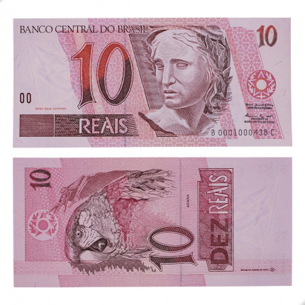 Cédula C-292 10 Reais 1999 Escassa 1º Série FE - Pedro S. Malan / Armínio Fraga Neto (1ª chancela)