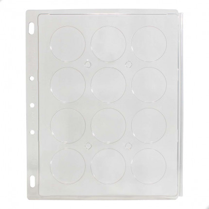 Folha para Moedas Cápsula Redonda PCCB 12 Bolsos