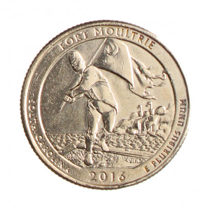 Quarter Dollar 2016 P MBC+ South Carolina: Fort Moultrie C/Sinais de Limpeza