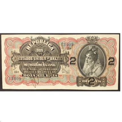 R-084 2 Mil Réis 1918 SOB+ Caravelas Coleções