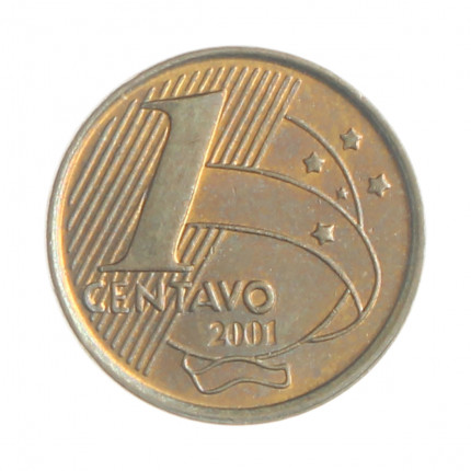 Moeda V-460 1 Centavo 2001 MBC/SOB Aço R Cobre Ø17mm 2,4gr.