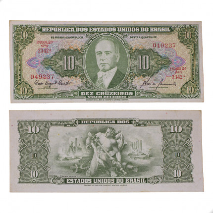 Cédula C-081 10 Cruzeiros 1960 MBC+