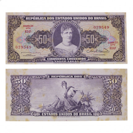 Cédula C-093 50 Cruzeiros 1963 C/ Manchas SOB