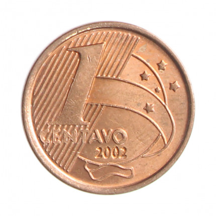 Moeda V-461 1 Centavo 2002 SOB/FC Aço R Cobre Ø17mm 2,4gr.