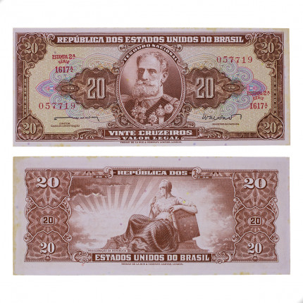 Cédula C-088 20 Cruzeiros 1962 C/ Mancha SOB