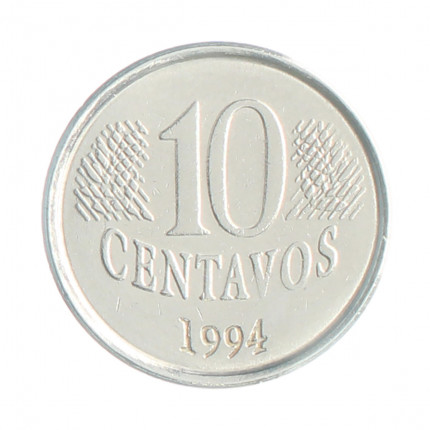 Moeda V-446 10 Centavos 1994 MBC+ Aço Inoxidável Ø22mm 3,6gr.