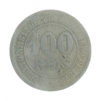 Moeda V-013 100 Réis 1883 BC  Cupro Níquel Ø27mm 10gr.