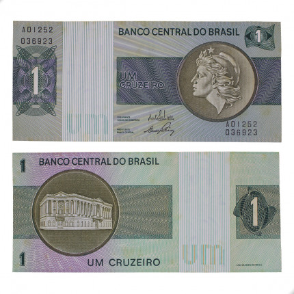 Cédula C-129 1 Cruzeiro 1970 C/ Manchas MBC+