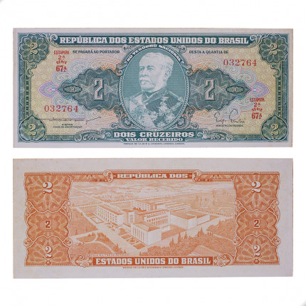 Cédula C-061 2 Cruzeiros 1955 C/ Leve Mancha SOB