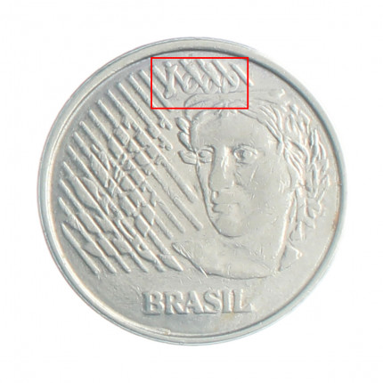 Moeda V-448 10 Centavos 1996 MBC Data Vazada Aço Inoxidável Ø22mm 3,6gr.