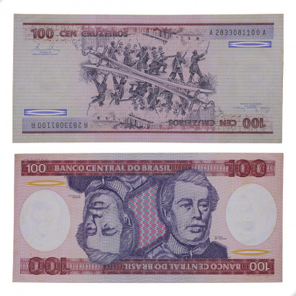 Cédula C-156 100 Cruzeiros 1981 C/ Manchas SOB
