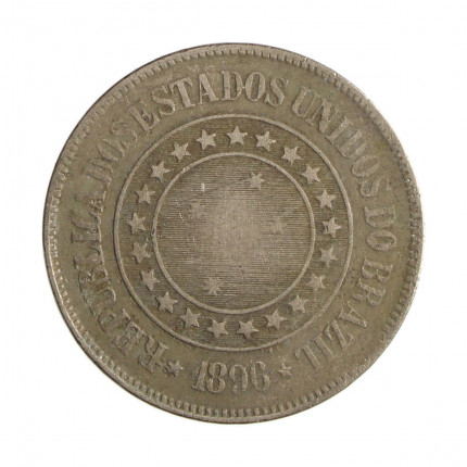 Moeda V-049 200 Réis 1896 MBC Cupro Níquel Ø32mm 15gr.