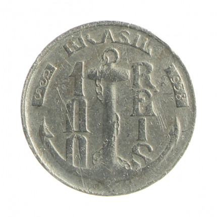 Moeda V-142 100 Réis 1938 MBC C/Sinais de Limpeza Tamandaré Cupro Níquel Ø20mm 4,5gr.