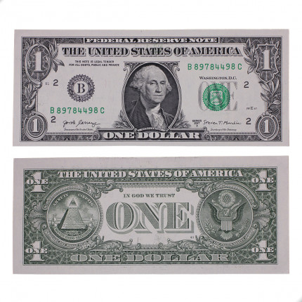 Cédula P#544b 1 Dollar 2017 Letra B Carimbo Verde Estados Unidos América FE