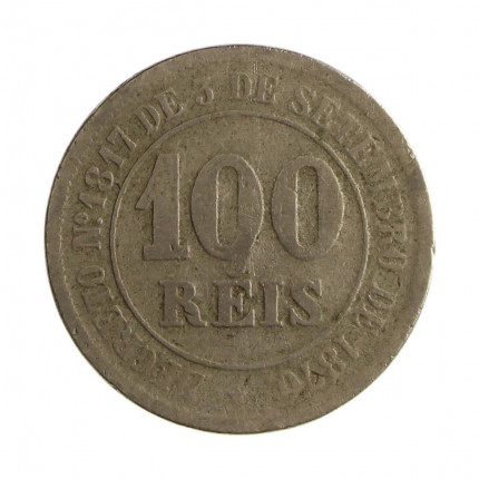 Moeda V-012A 100 Réis 1882 UTG Cupro Níquel Ø27mm 10gr.