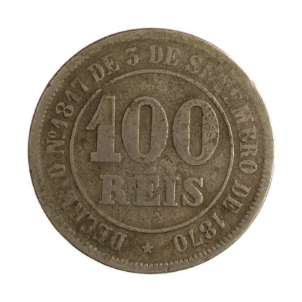 Moeda V-011 100 Réis 1881 UTG Cupro Níquel Ø27mm 10gr.