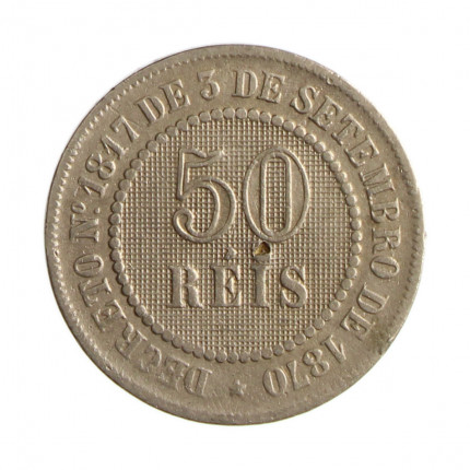 Moeda V-026 50 Réis 1887 MBC Cupro Níquel Ø22mm 7gr.*