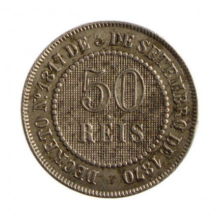 Moeda V-025 50 Réis 1886  MBC Cupro Níquel  Ø22mm 7gr.