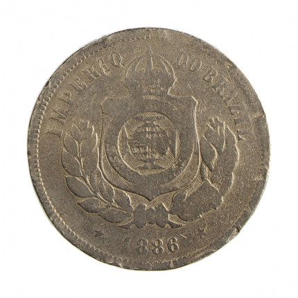 Moeda V-032 200 Réis 1886 UTG Data Escassa Cupro Níquel Ø32mm 15gr.*