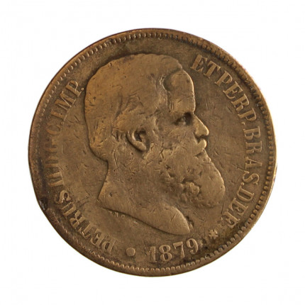 Moeda B-796 40 Réis 1879 BC/MBC Bronze Ø30mm 12gr.*