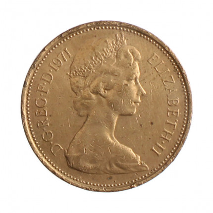 Moeda KM#916 2 Pence 1971 MBC Reino Unido Europa Bronze Ø25,9mm 7,12gr.