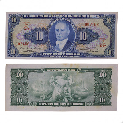 Cédula C-019 10 Cruzeiros 1961 MBC
