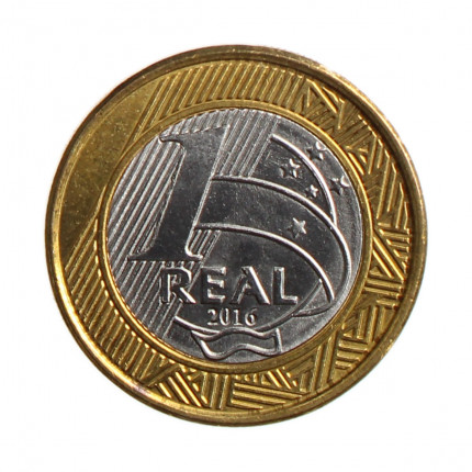 Moeda V-587 1 Real 2016 SOB Bimetálico Ø27mm 7gr.*