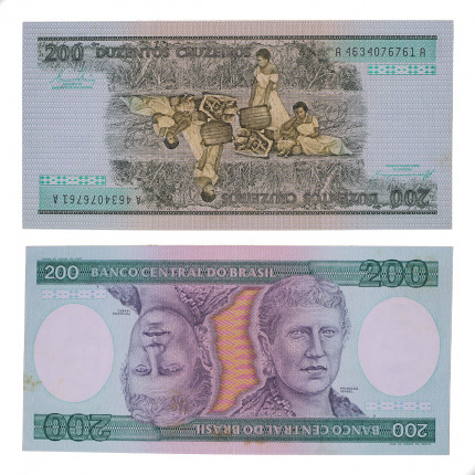 Cédula C-159 200 Cruzeiros 1984 C/ Manchas SOB