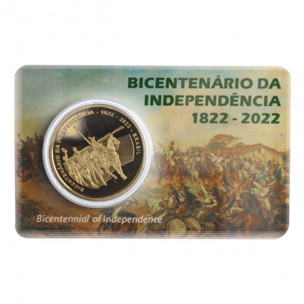 Blister V-625 2 Reais 2022 FC Brasil América Bicentenário da Independência do Brasil Cupro Níquel Ø30mm 10,17g