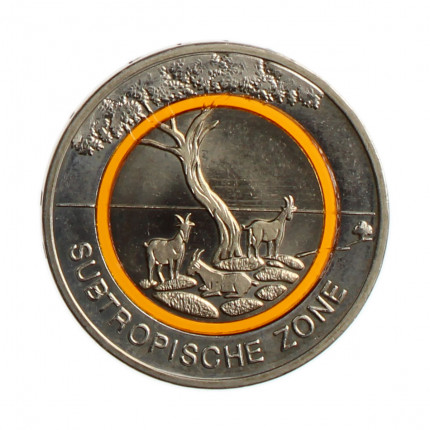 Moeda KM#370 5 Euros 2018 J FC Alemanha Europa Clima Subtropical Úmido Trimetálica Ø27,25mm 9gr.
