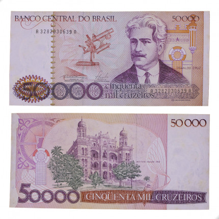 Cédula C-175 50000 Cruzeiros 1986 C/ Manchas SOB