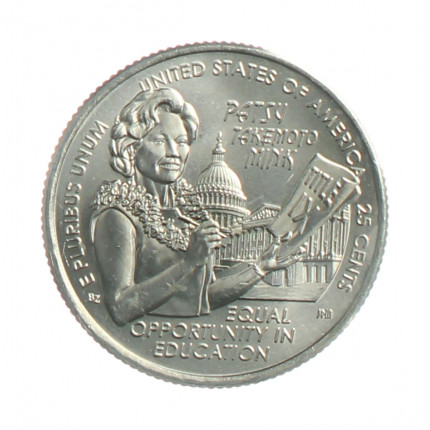 Moeda KM#790 Quarter Dollar American Woman Patsy Takemoto Mink 2024 P FC USA América Cupro Níquel Ø24,26mm 5,67gr.