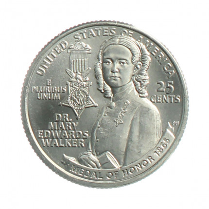 Moeda KM#789 Quarter Dollar American Woman Dr. Mary Edwards Walker 2024 P FC USA América Cupro Níquel Ø24,26mm 5,67gr.