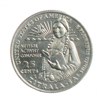 Moeda KM#792 Quarter Dollar American Woman Zitkala-Ša 2024 P FC USA América Cupro Níquel Ø24,26mm 5,67gr.