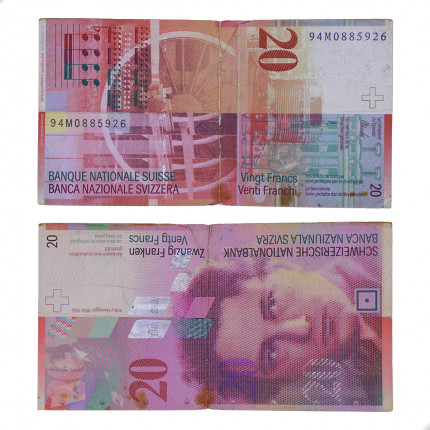 Cédula P#68a.66 20 Francs 1994  Suiça Europa BC