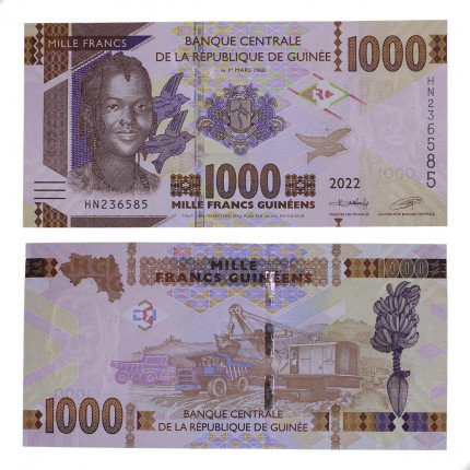 Cédula P#48 1000 Francs Guinéens 2022 Guiné África FE