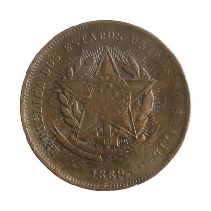 Moeda B-798 20 Réis 1889 MBC Bronze Ø25mm 7gr.*