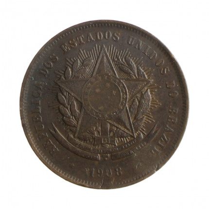 Moeda B-811 20 Réis 1908 MBC+ Bronze Ø25mm 7gr.*