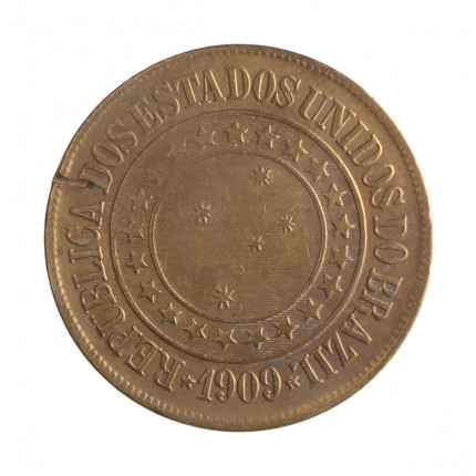 Moeda B-827 40 Réis 1909 MBC+  Bronze Ø30mm 12gr.*