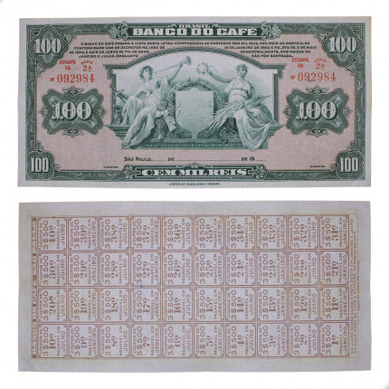 Cédula P#S541r.2 100.000 Réis 1929 Banco do Café Brasil América MBC
