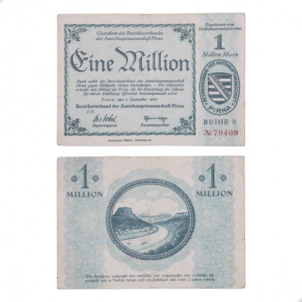 Cédula Notgeld 1.000.000 Marks 1923  Alemanha Europa MBC