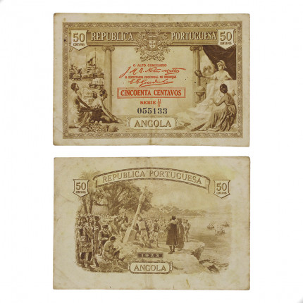 Cédula P#63 50 Centavos 1923  Angola África MBC