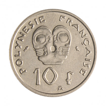 Moeda KM#5 10 Francs 1967 SOB/FC Polinésia Oceania Níquel Ø24mm 6gr.