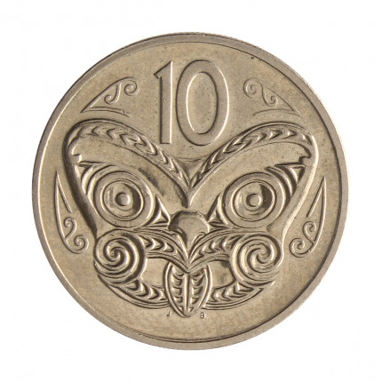 Moeda KM#41.1 10 Cents 1980 SOB/FC Nova Zelândia Oceania Rainha Elizabeth Cupro-níquel Ø23,62mm 5,65gr.